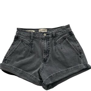 Women's Black Denim Universal Thread High Rise Midi Shorts NWOT size 25R